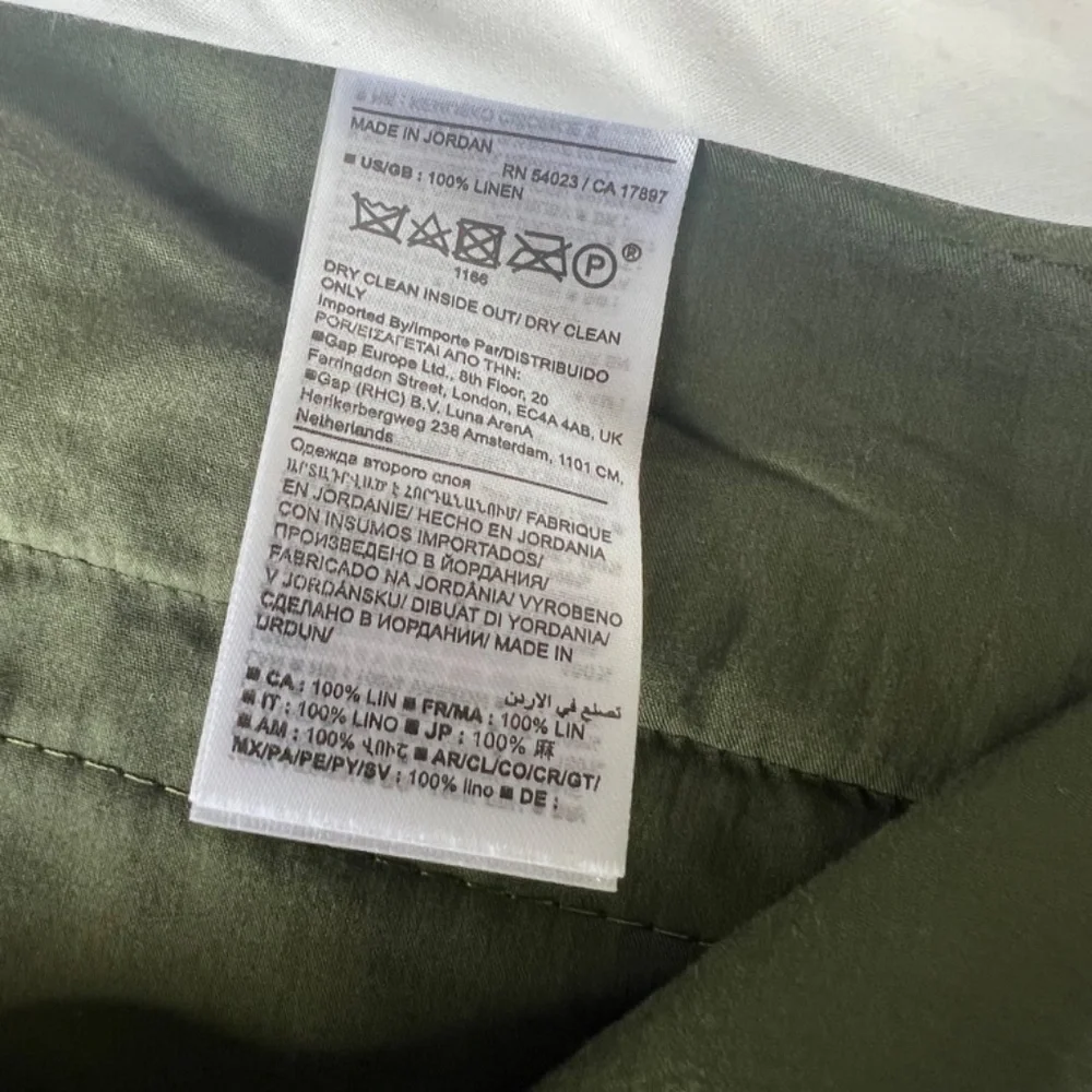 Banana Republic High Rise Palma Straight Leg Linen Pant Size 12 in Olive Green